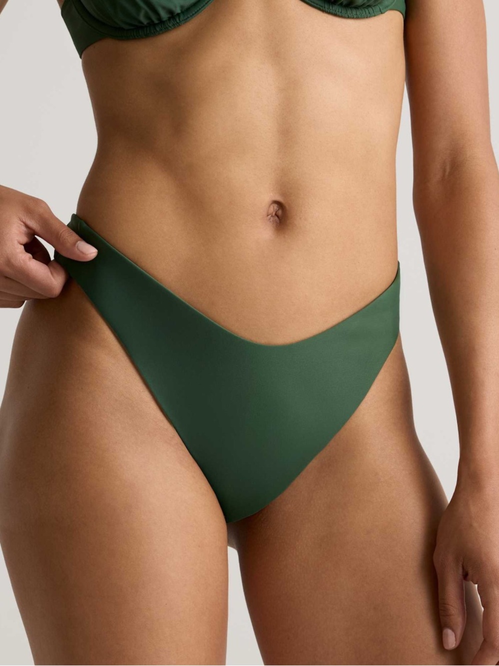 Quince Italian High-Leg Bikini Bottom small New green swim pool resort beach Y2K
